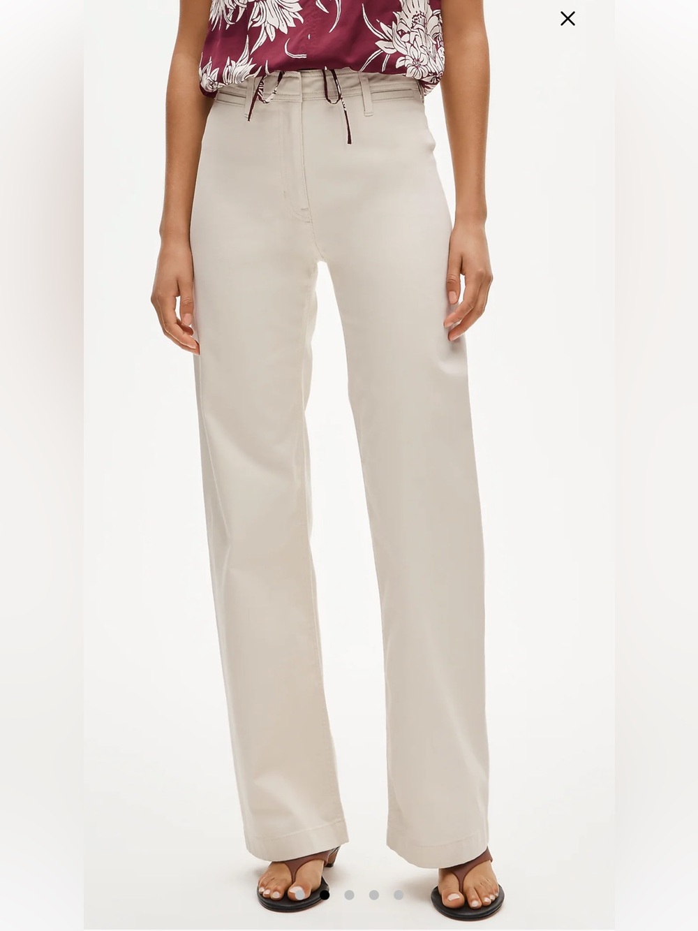J. Crew Wide Leg Chino Pants in Natural